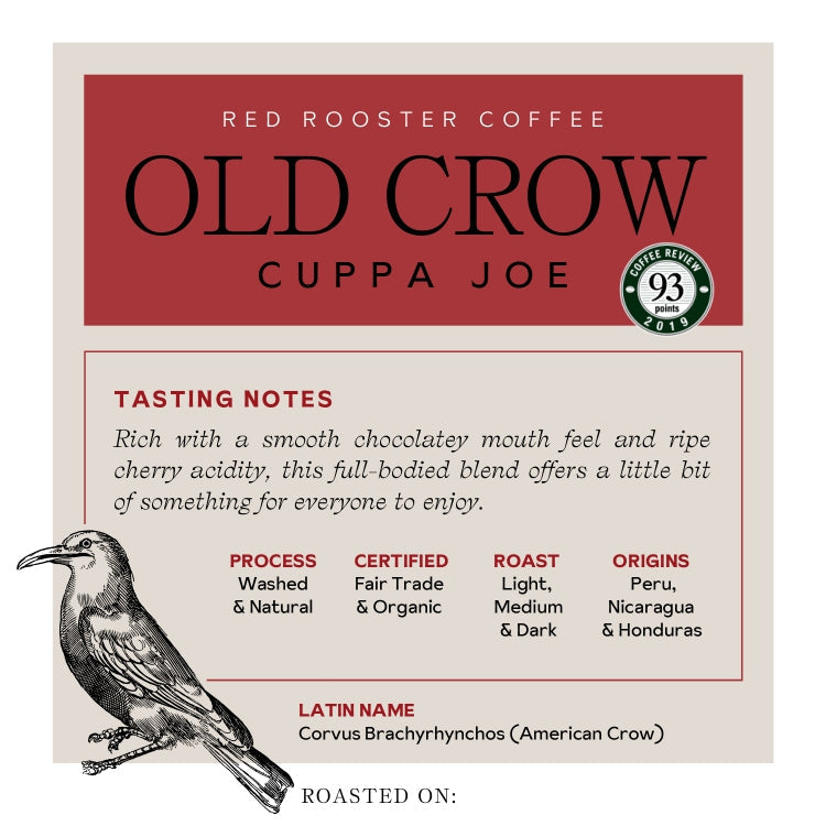 Organic Old Crow Cuppa Joe Smooth Espresso Blend Coffee