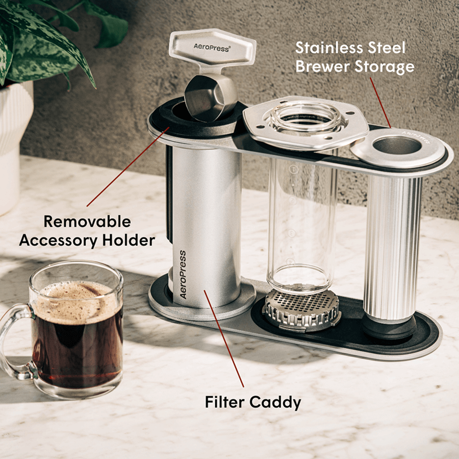 AeroPress Organizer Stand - Stainless Steel Coffee Accessory Holder