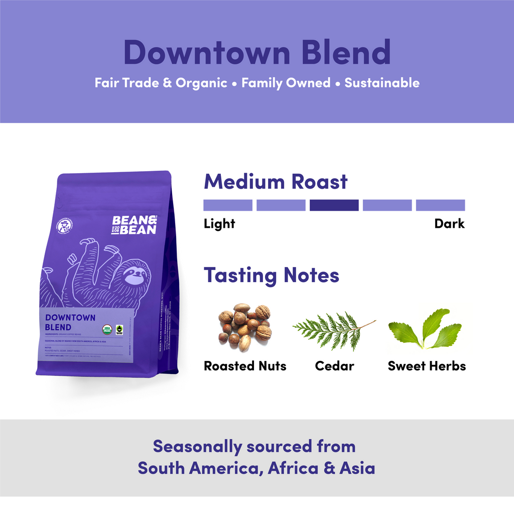 Downtown Blend Organic & Fair Trade Smooth Espresso Blend Coffee